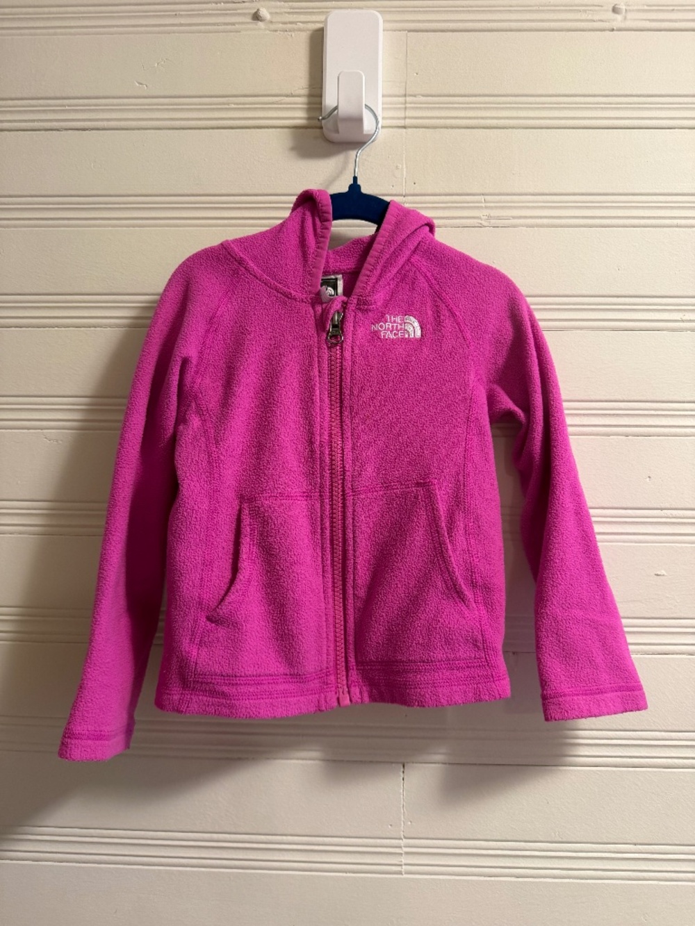 The North Face Girls 3T Pink Fleece Full Zip Hooded Jacket